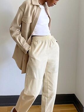 Aritzia Wilfred Free Trail Pants - Cream 100% Cotton Trousers